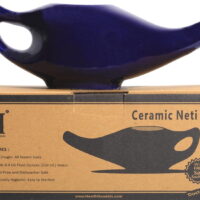 Ceramic Neti Pot Violet Color for Nasal Cleansing with 5 Sachet Neti Salt