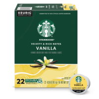 Starbucks Vanilla Flavored Coffee, K-Cup Coffee Pods, Naturally Flavored, 22 ct​
