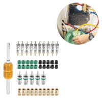 Tebru 46PCS/Set Air Conditioner Valve Core Remover Tool A/C Repair Tool Gasket Set for R410/R22/R134a,Air Conditioner Repair Tool,Air Conditioning Valve Tool