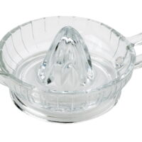 HIC Citrus Juicer Reamer with Handle and Pour Spout, Heavyweight Glass