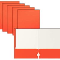 Two Pocket Portfolio Folders, 50-Pack, Orange, Letter Size Paper Folders, by Better Office Products, 50 Pieces, Orange