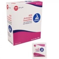 Dynarex Benzalkonium Chloride Personal Wipe, 5 Inches x 7 Inches, Lavender Scent, 100 Count