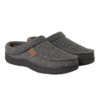 Dearfoams Men's House Slipper Dark Heather Grey Large (11-12)