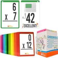 WhizBuilders Multiplication Flash Cards for 3rd Grade Toddlers : 169 Math Manipulatives FlashCards, Multiplication and Division Times Table, Learning Card Games Kids, 1st 2nd 4th 5th 6th Grade