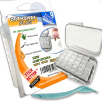Orthowax Plus For Braces Wearer - Now Pre-Cut with Aloe-vera - Vitamin E - Applicator Tool - Stick Better than competitors - Pack of 9