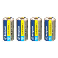 (4) Westinghouse RCR123A 3 Volt Lithium ion Li-ion Rechargeable Batteries  for use in Wireless Security Cameras, Digital Cameras, Thermal Scopes, Golf Range Finders, Electronic Toys; UL & CE Certified