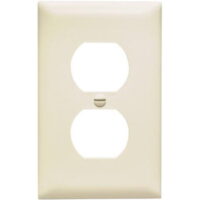 Pass & Seymour TP8LACP10 1 Gang, 1 Duplex Outlet Opening Nylon Wall Plate - 10 Pack, Light Almond