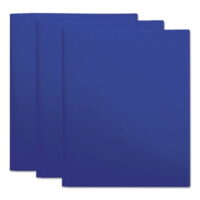 2-Pocket 11 in. x 8-1/2 in. Plastic Folders - Navy Blue (10-Piece/Pack)