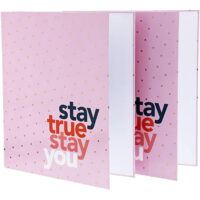 2-Pack 3-Ring Binders 1 inch Ring Pink Daily Planner Document Portfolio Organizer Gold Foil
