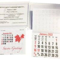 5 - 2022 Business Card Stick Up Calendars Peel N Stick Press and Stick