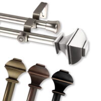 Vicky 13/16' Double Curtain Rod 28-48 inch - Cocoa