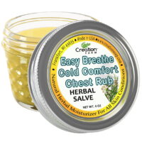 Easy Breathe Cold Comfort Chest Rub Jar 4 Oz- 100% Pure Herbal Balm from Creation Farm