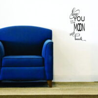 Decal Wall Sticker - Love You To The Moon And Back Quote Boy Girl Kids Teen Men Women Home Decor Picture Art 8x20 Inches