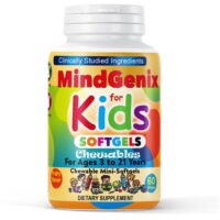MindGenix 1100mg Omega 3 Vitamins for Kids Girls & Boys (60ct), with Fish Oil EPA/DHA, Chewable Kids Vitamin, Multivitamin for Kids Enhance Brain, Memory, Focus by Celebrity LifeStyle