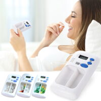 Herrnalise Home Storage Conrainers Portable Electronic Digital Box Timer With Alarm Smart Box Reminder With 2 Compartments