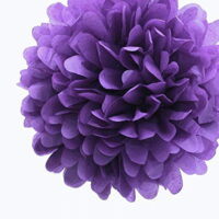 Quasimoon EZ-FLUFF 12'' Dark Purple Tissue Paper Pom Poms Flowers Balls, Decorations (4 Pack) by PaperLanternStore