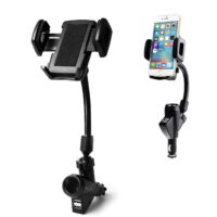Car Cigarette Lighter Socket Extension Adapter Dual USB Charging Phone Holder Car Mount