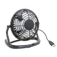 Syba Compact USB Desk Fan USB Powered with On/Off Switch (High Velocity, 5oz Lightweight Design, 360 Degree Up Down Angle Adjustment)