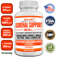 Adrenal Support & Cortisol Manager - 90 Capsules, Natural Adrenal Health Supplement for Adrenal Fatigue & Stress Relief with Ashwagandha, Licorice Root, Rhodiola Rosea, Ginseng & Holy Basil