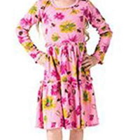 Mignone Little Girls Long Sleeve Dress Pink, 4T
