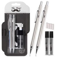 Mr. Pen- Mechanical Pencils 0.9, Pack of 2, Metal Mechanical Pencil with Lead and Eraser, Drafting Pencil, Drawing Pencil, Mechanical Pencil, 0.9 Mechanical Pencils, Artist Mechanical Pencil