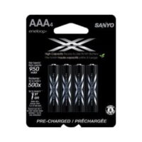 Sanyo eneloop HR-4UWXA4A - Battery 4 x AAA - NiMH - ( rechargeable ) - 950 mAh
