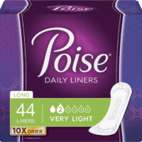 Poise Pantyliner Bladder Control Pad, 8-1/2 Inch Length, Light Absorbency, Female, Disposable, 19304 | 44 Count