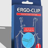 ErgoClip- Crutch & Cane Surface Grip Holding Device, Stops Your Walking Stick from Falling to The Ground from Your Chair, Table, Mobility Scooter Or Any Stable Surface