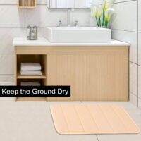 PiccoCasa Memory Foam Absorbent Bath Floor Non-slip Mat Carpet, Beige 24' x 16'