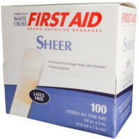 Sheer Strip Adhesive Bandages 3/4' x 3' Latex Free Bandages 100 Pieces