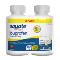 Equate Ibuprofen Tablets 200 mg, Pain Reliever/Fever Reducer, 2 Pack 500 Count