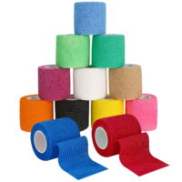 HEQUSIGNS 12 Rolls Self Adhesive Bandage, Assorted Color Breathable Elastic Cohesive Stretch Vet Tape for Sports Wrist Skin,  0.98 in x 14.7 ft