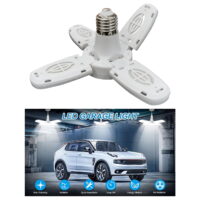 LED Garage Light 28W, LED Garage Ceiling Lights Adjustable Panels , E27 Screw-in Light Bulb for Warehouse Workshop Lighting