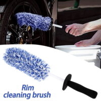 ODOMY Wheel brush, Microfibre Wheel Cleaner Brush, Long Reach Wheel Rim Brush, Gentle Cleaning Scratch, Tire Brush Washing Tool