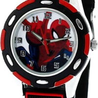 Disney Spider Man Watch With Black And Red Case And Rubber Strap SPMKQ509-L61