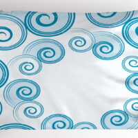 Teal and White Pillow Sham Ocean Waves Inspired Design with Abstract Blue Swirls Water Sea Spirals, Decorative Standard Size Printed Pillowcase, 26 X 20 Inches, Blue White, by Ambesonne