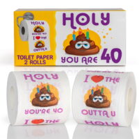 40th Birthday Decorations for Men, 40th Birthday Toilet Paper, 40th Birthday Gifts for Women, Happy 40th Birthday Toilet Paper