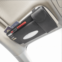 Sun Visor Tissue Holder, Njjex PU Leather Car Napkin Holder & Interior Accessories Visor Storage Pouch Organizer for Glasses, Pens, Cards