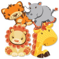 Big Dot of Happiness Funfari - Fun Safari Jungle - Giraffe, Lion, Tiger and Rhino Decorations DIY Baby Shower or Birthday Party Essentials