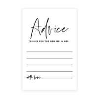 Andaz Press Minimal Line Wedding Advice & Well Wishes Guest Book Cards for Bride and Groom, 56 Pack