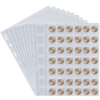 10 Sheets Coin Collection Pages - Coins Pocket Page with 420 Pockets. Coin Binder Inserts Sleeves with Standard 9 Hole for Coin Album. Storage Holder for Currency, Stamp, Badges and Other Supplies