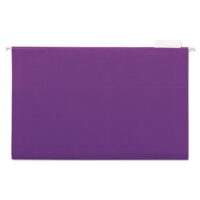 Deluxe Bright Color Legal Size 1/5-Cut Tab Hanging File Folders - Violet (25-Piece/Box)