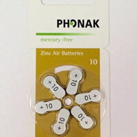 Phonak Mercury Free Size 10 Zinc Air Hearing Aid Batteries (60 batteries)
