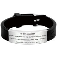 FALOGIJE Inspirational Bracelet To My Grandson Birthday Gifts Love from Grandma Grandpa