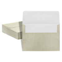 50 Pack Gold Glitter A7 Envelopes for 5x7 Greeting Cards, Invitations, Announcements, Weddings, All Occasions