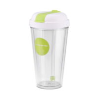Spill-Proof Leak-Proof Break-Proof Double Wall Insulated Straw Sippy Cup for Boys Girls Adults(Green/320ml)