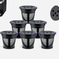 Multistream 6 PC Keurig K-Supreme Plus Refillable Capsules Filter Pods Reusable Smart 5 hole