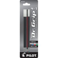 Pilot Dr. Grip 4+1 Multi-Function Ballpoint Ink Refills, Fine Point, Pack of 4, One Each Black/Red/Blue/Green (77154)
