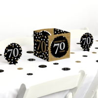 Adult 70th Birthday - Gold - Birthday Party Centerpiece & Table Decoration Kit