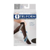 Truform Lites 1763 Ladies' Sheer Knee Highs, 8-15mmHg, X-Large, Black